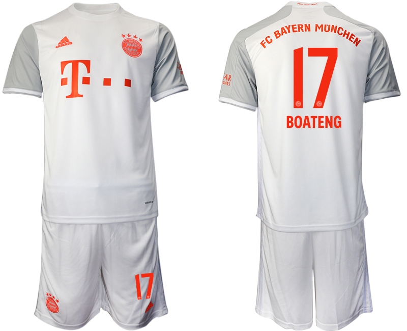 Men 2020-2021 club Bayern Munich away #17 white Soccer Jerseys->customized soccer jersey->Custom Jersey
